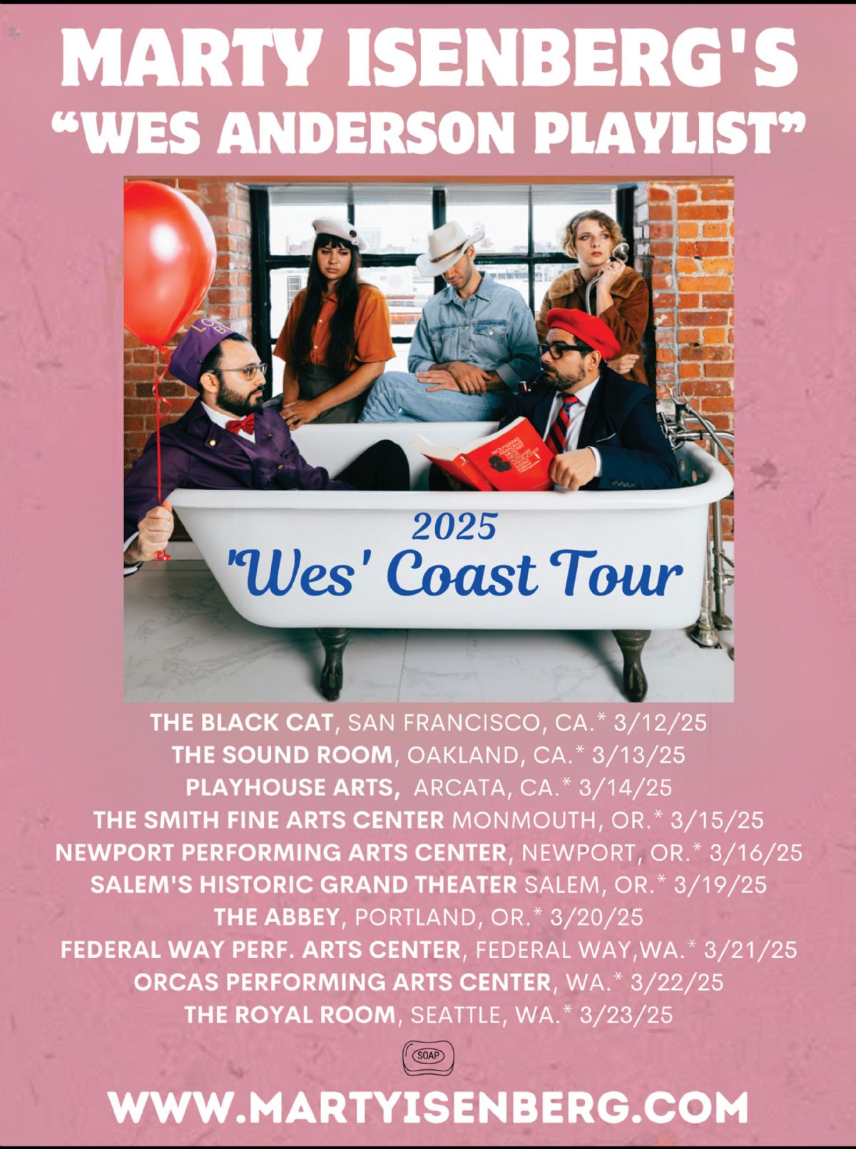 Marty Isenberg`s `Wes Anderson Playlist` Wes` Coast Tour!