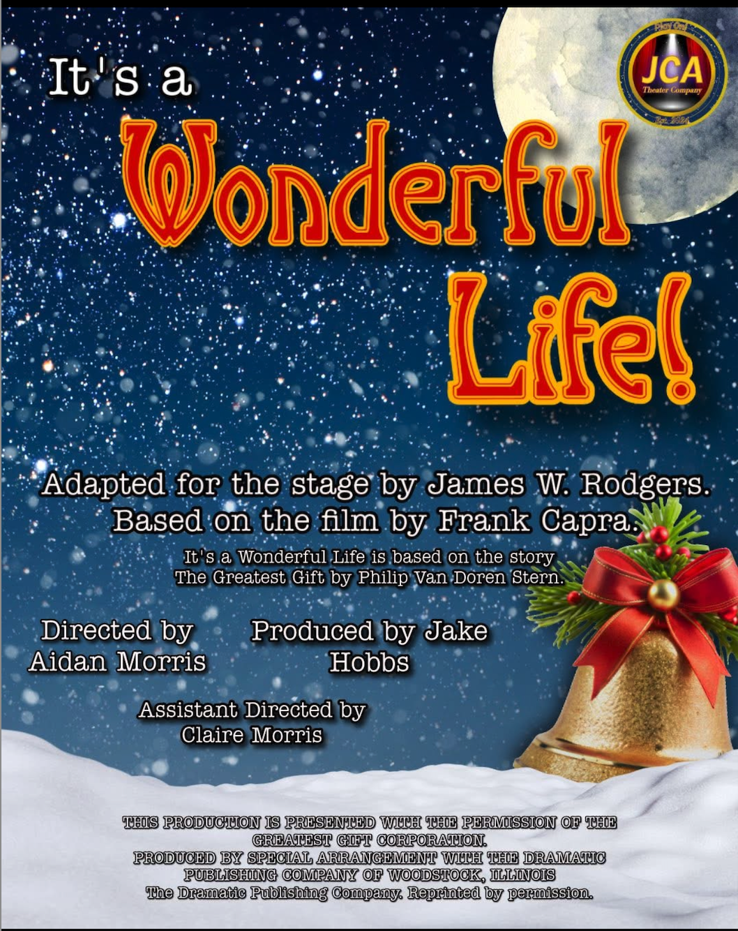 JCA Theatre Company Presents, `It's a Wonderful Life.`