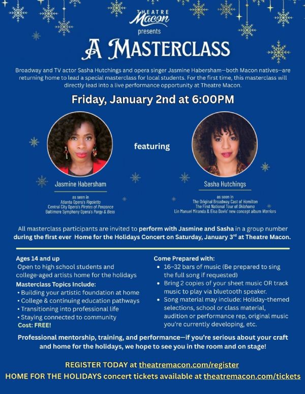 Masterclass with Jasmine Habersham & Sasha Hutchings