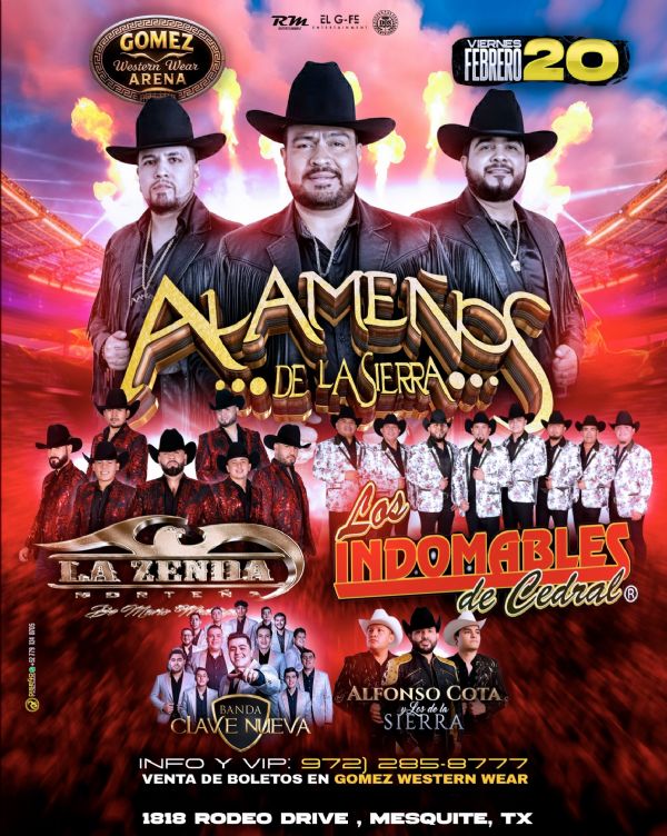 Alamenos de la Serra, La Zenda, Los Indomables, Banda Clave Nueva y Alfonso Cota