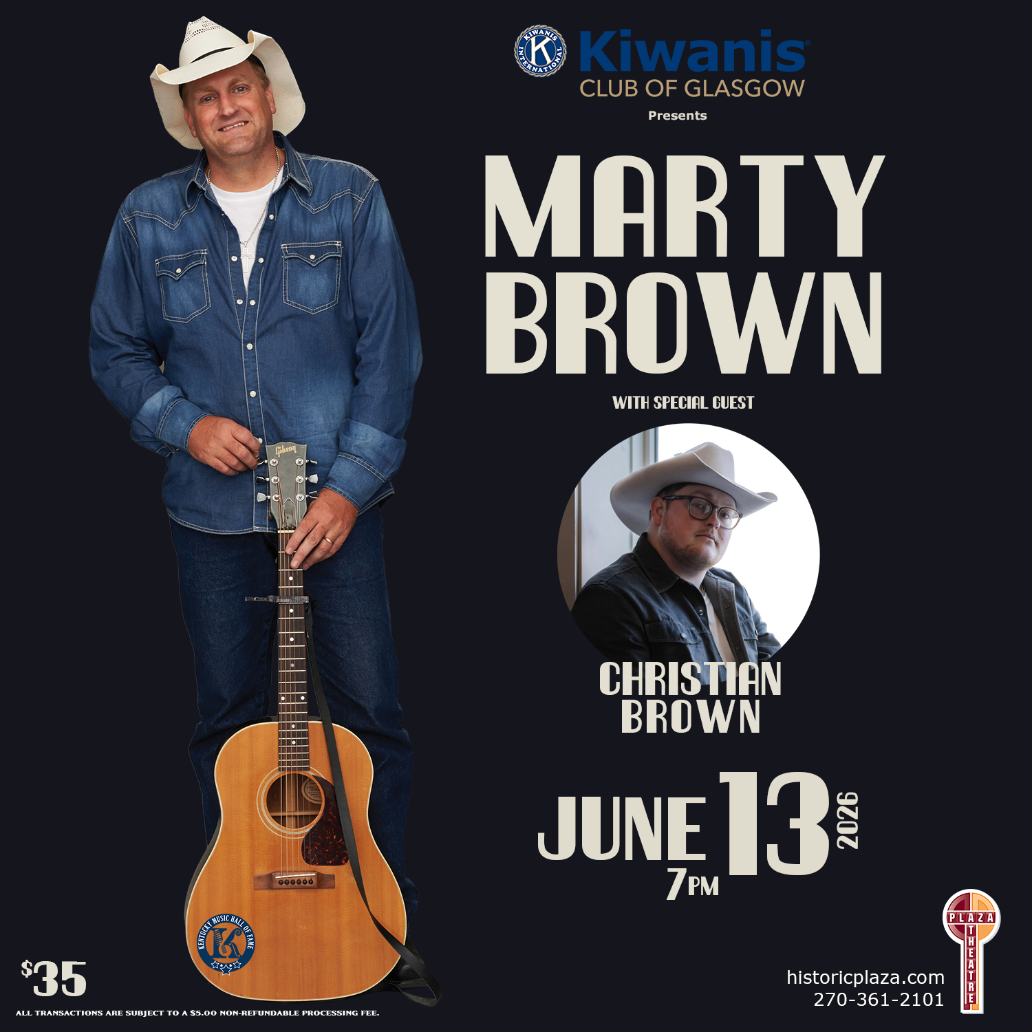 MARTY BROWN with special guest CHRISTIAN BROWN