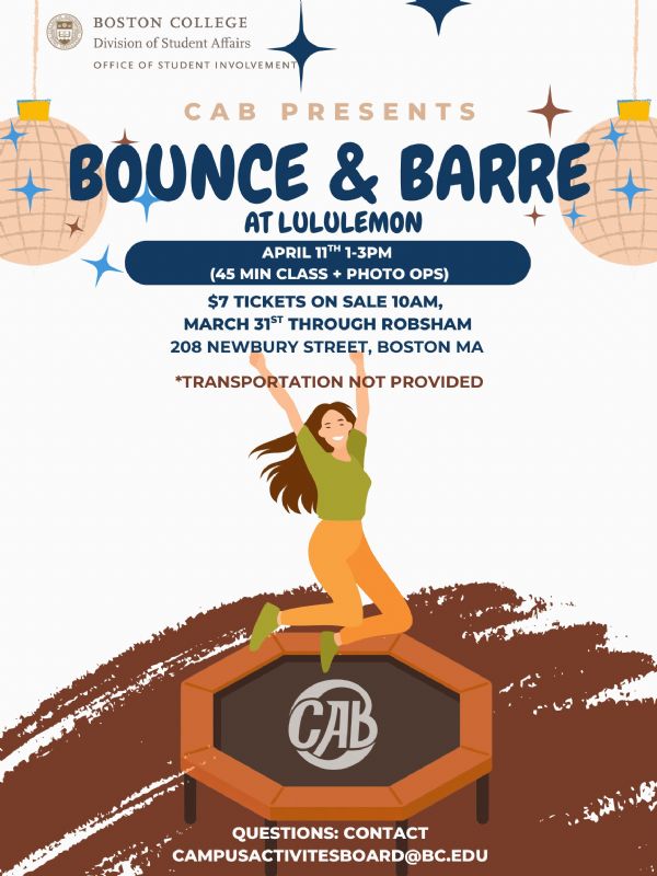 CAB Presents: Bounce & Barre Workout Class