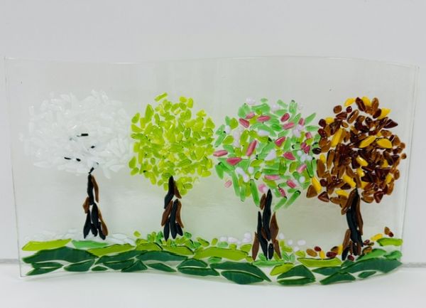 Fused Glass Four Seasons Wavy Panel, DECARO 10/6/26