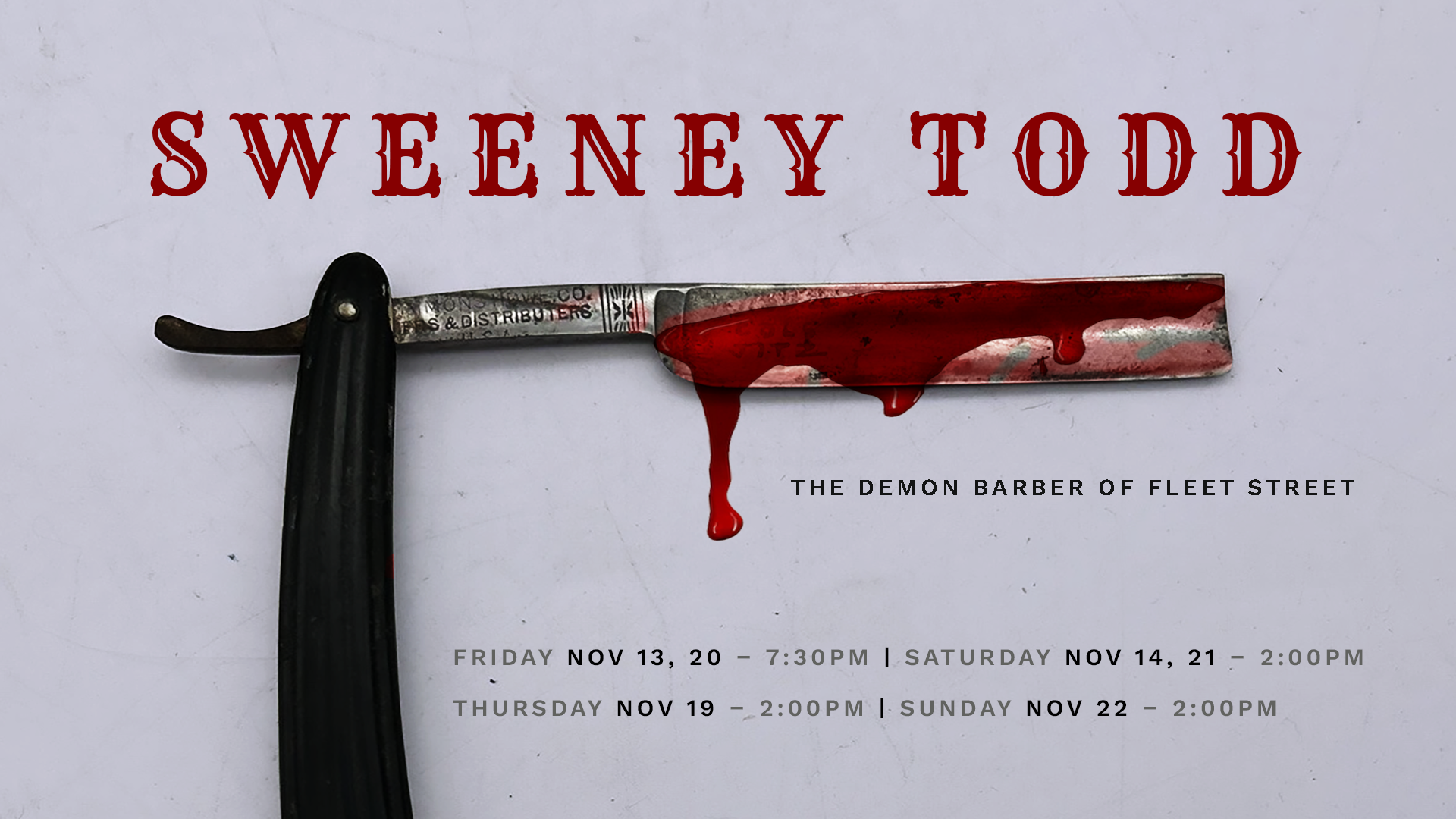 SJSU Theatre presents Sweeney Todd: The Demon Barber of Fleet Street at Hammer Theatre Center